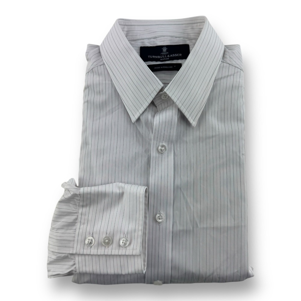 Turnbull‎ & Asser Bespoke Cotton Shirt Men's Size XL Pink & Blue Stripe
